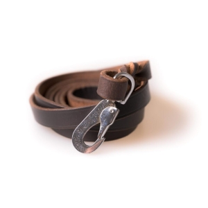Leather Leash w Pcp Hook 1,5x180 CM Brown