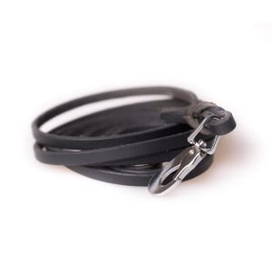 Leather Leash w Pcp Hook 1,2x180 CM Black