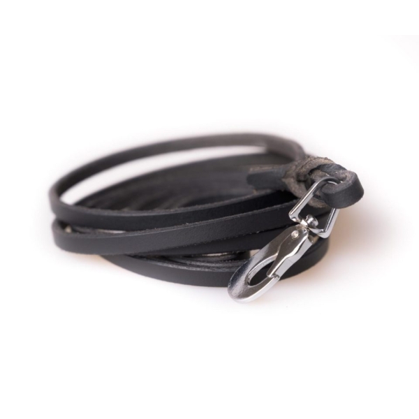 Leather Leash w Pcp Hook 1,2x180 CM Black